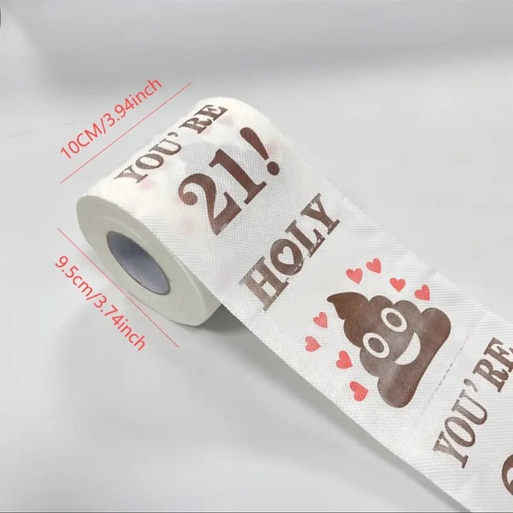 Toilet Paper, FUNNY, Novelty Printed Toilet Paper, “21st Birthday” 🎈 - Picture 8 of 8